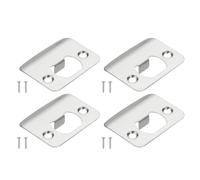 PATIKIL Placa de Golpe de Puerta 2-1/4"x1-3/4", 4 Piezas Placa de Golpe de Esquina Redonda con Labio Extendido, Placa de Golpe de Seguridad Universal para Cerradura de Pernos, Plata