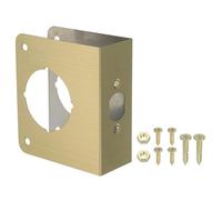 PATIKIL Placa De Refuerzo Para Puertas, 1 Juego De Refuerzo Y Reparación Para Puertas De 1-3/4" De Grosor, 4-1/2" De Tamaño Para Cerradura De Pompa Y Pestillo, Cubreplaca De Dorado