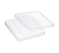 PATIKIL Placas De Petri Cuadradas De Plástico De 13 cm/5.1 Pulgadas Con Tapa, Plato De Cultivo De Tejidos Para Experimentos De Laboratorio Y Ciencia, Transparente
