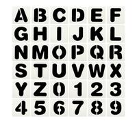 PATIKIL Plantillas De Letras Y Números De 5 Pulgadas 36 Piezas Plantillas Reutilizables Para Pintar En Pared Madera Tela Señalización Estilo Letras Mayúsculas