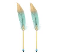 PATIKIL Pluma de Bola de Plumas, 2Pcs 0.5mm Pluma Vintage Esponjosa Pluma Refinada con Varilla Chapada Pluma para Oficina Caligrafía Escritura Firma Regalo de Boda Invitados, Verde Oscuro