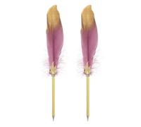 PATIKIL Pluma de Pluma, 2 Pcs Pluma de Bola de Pluma a Granel Pluma de Caligrafía de Pluma de Pluma Vintage Refinada para Firma de Invitados Boda Oficina Escritura, Morado Oscuro