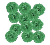 PATIKIL Pompones de Papel de 20cm, Kit de 12pcs Bolas de Flores de Papel para Decoración de Fiestas de Cumpleaños, Navidad, Boda, Ducha Nupcial, Manualidades DIY, Verde Oscuro