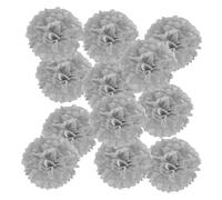 PATIKIL Pompones de Papel de 20cm, Kit de 12pcs Bolas de Flores de Papel para Decoración de Fiestas de Cumpleaños, Boda, Ducha Nupcial, Manualidades DIY, Decoración de Navidad, Plata
