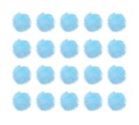 PATIKIL Pompones de Piel Sintética para Gorros, 20pcs Pompones de Piel Suave y Esponjosa con Lazo Elástico para Llaveros, Tejido de Gorros, Bufandas, Guantes, Bolsas, Navidad, Azul Cielo