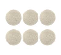PATIKIL Pompones de Piel Sintética para Gorros, 6pcs Pompones de Piel Suave y Esponjosa con Lazo Elástico para Llaveros, Tejido de Gorros, Bufandas, Guantes, Bolsas, Navidad, Albaricoque