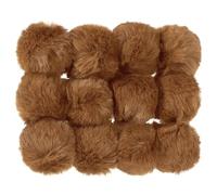PATIKIL Pompones para Gorros, 12pcs Pompones Esponjosos Bolas de Piel Sintética Suaves con Lazos Elásticos para Llavero Encanto Gorra Punto Bolsos Fiestas Navidad Decoración, Marrón, 7cm