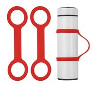 PATIKIL Porta Botellas De Agua, 2 Pcs Asas Portátiles De Silicona Suave Antideslizantes Para Botellas De Agua Para Correr Al Aire Libre Bicicleta Gimnasio Trotar Transportar, Rojo