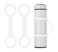 PATIKIL Porta Botellas De Agua, 2 Pcs Portátil Suave De Silicona Antideslizante Asa Para Botella De Agua Correa Para Correr Al Aire Libre Bicicleta Gimnasio Trotar Transportar, Blanco