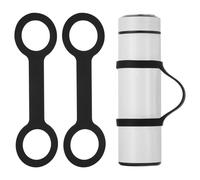 PATIKIL Porta Botellas De Agua, 2 Pcs Portátil Suave De Silicona Antideslizante Mango Para Botella De Aguja Correa Para Correr Al Aire Libre Bicicleta Gimnasio Trotar Transporte, Negro