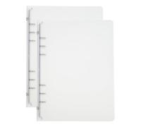 PATIKIL Portada de Carpeta A5, 2Pcs Protector de Carpeta de Anillas Sueltas de PP de 6 Anillas, Portada de Carpeta Redonda Recargable para Cuaderno Engrosado para Reuniones Transparente