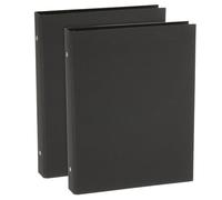 PATIKIL Portada de Carpeta B5, 2 Uds Protector de Carpeta de Anillas Redondas de 9 para Cuaderno de Reuniones, Carpeta de Papel Kraft Con Tapa Dura, Negro