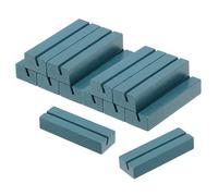 PATIKIL Portatarjetas de Madera, 12 Unidades Soporte de Señal de Mesa Soportes de Números de Mesa Soportes de Tarjetas de Nombre para Mostrar Menús de Fotos, Gris Azul