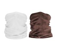 PATIKIL Protector De Cuello De Invierno, 2 Pack Protector De Cuello Impermeable Bufanda Facial Para Clima Frío De Fibra Acrílica Para Hombre Y Mujer, Marrón, Blanco