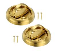 PATIKIL Puerta Empotrados Tiradores, 2uds Redondos Empotrados Tiradores Inoxidable Acero Muebles Cerraduras Ocultas Incrustado Ignífugo Puerta Muebles Tirador Oro