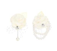PATIKIL Pulsera de Flores de Dama de Honor, Corsage de Flores de Rosa Artificial para La Muñeca, Corsage de Flores de Rosa Artificial para La Novia En La Ceremonia de Boda, Crema