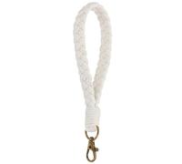 PATIKIL Pulsera Llavero Boho Hecha A Mano Llavero De Macramé Suave Beige