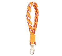 PATIKIL Pulsera Llavero Boho Hecha A Mano Llavero Macramé Naranja Amarillo