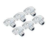 PATIKIL Radiador Válvula Llaves 6 Paquete Zinc Aleación Cuadrado Enchufe Ventilación Aire Plomería Purgador Herramienta para Radiador Calentador Grifo, Plata