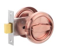 PATIKIL Redondo Empotrado Puerta Cerradura Inoxidable Acero 304 Oculto Empotrado Copa Puerta Manija Muebles Tira Pestillo Perilla para Bolsillo Taquilla Rojo Bronce