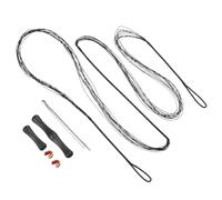 PATIKIL Reemplazo de Cuerda de Arco con 2 Puntos de Nock y Protectores de Dedos para Arco Recurvo Tradicional de 62" Amo 12 Hilos Color Negro