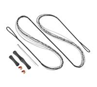 PATIKIL Reemplazo de Cuerda de Arco con 2 Puntos de Nock y Protectores de Dedos para Cuerda de Arco Recurvo Tradicional de 48" Amo 12 Hilos Negro