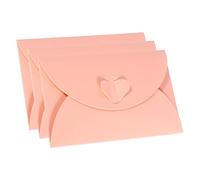 PATIKIL Regalo Tarjeta Sobres, 12 Paquete Corazón Forma Cierre Pequeño Regalo Tarjetas Soporte Mini Sobre para Cumpleaños Bodas, Rosa