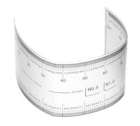 PATIKIL Regla Flexible de Película 10cm Escala 0.1mm con Ángulo R y Líneas de Ancho Plástico PET Transparente Regla Plegable Suave para Fábrica, Translúcida, 1 Pcs