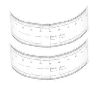 PATIKIL Regla Flexible de Película 10cm Escala 0.1mm con Ángulo R y Líneas de Ancho Plástico PET Transparente y Suave Regla Plegable Recta para Fábrica, Transparente, 2 Pcs