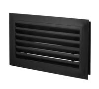 PATIKIL Rejilla De Ventilación De 16" X 8" Para Puerta De Aluminio Anodizado Cubierta De Ventilación Para Gabinete O Armario, Negro