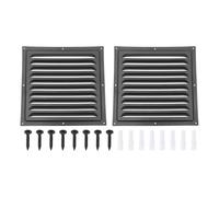 PATIKIL Rejilla de Ventilación de Acero Inoxidable de 10"X10", 2Pcs Cubierta de Salida de Ventilación de Pared Exterior Rejilla de Aire Hvac con Pantalla de Malla Inclinada, Negro