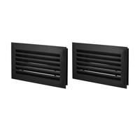 PATIKIL Rejilla De Ventilación Para Puerta De 16" X 8" 2Pcs Aleación De Aluminio Anodizado Cubierta De Rejilla De Ventilación Para Gabinete O Armario Negro