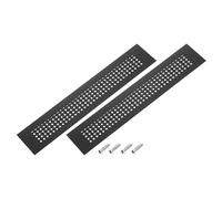 PATIKIL Rejilla de ventilación para puertas de 14 x 2 pulgadas, 2 piezas de rejilla de aluminio con agujeros diamante y tornillos para armarios o puertas de vestidor, color negro.