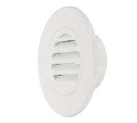 PATIKIL Rejilla de ventilación redonda de 3 pulgadas, cubierta exterior de aleación de aluminio con persianas y malla integrada para cocina, baño, garaje, color blanco