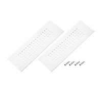 PATIKIL Rejilla para puertas de 6 x 2 pulgadas, 2 piezas de rejilla de aluminio con agujeros en forma de diamante y tornillos para gabinetes o puertas de armario, color plateado