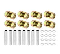 PATIKIL Repuestos Kit para Tubo de Lámpara de Rosca Fina M10 8 Piezas Tuerca de Acoplamiento Hexagonal de Metal M10×25 con Tubo Roscado y Tuerca Hexagonal para Luz Extensión