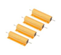PATIKIL Resistencia de Carcasa de Aluminio de 100W y 1.5 Ohmios, 4 Paquetes de Resistencias de Carcasa de Aluminio con Tornillo de Resistencia de Potencia de 5% de Tolerancia, Dorado