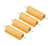 PATIKIL Resistor de Carcasa de Aluminio de 100W 150 Ohmios, 4Pcs Resistores de Carcasa con Tornillo de Resistencia Bobinada de Alambre de Carcasa de Aluminio de 5% de Tolerancia, Dorado