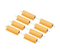 PATIKIL Resistor de Carcasa de Aluminio de 100W y 1.5 Ohm, 8Pcs Resistores de Carcasa con Resistencia de Hilo Bobinado, Resistencia de Potencia con Tornillo Tope 5% Tolerancia, Dorado