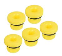 PATIKIL Retención Tapones G3/8, 5 Paquete PP Plástico Macho Roscado Hexagonal Zócalo Sellado Tornillo Extremo Tapa, Amarillo