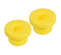 PATIKIL Retención Tapones M20x1.5, 2 Paquete PP Plástico Macho Roscado Hexagonal Zócalo Sellado Tornillo Extremo Tapa, Amarillo