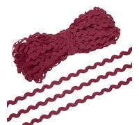 PATIKIL Ric Rac Decorativo 5mm 28 Yardas, Cinta Decorativa Ondulada Con Flecos Para Costura Manualidades Ropa Regalo Decoración De Fiestas, Rojo Oscuro