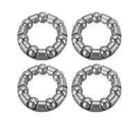 PATIKIL Rodamiento de Biela de Bicicleta de Bolas 3/16 Pulgadas x 7 Bolas, Paquete de 4 Rodamientos de Bicicleta de Acero Inoxidable Piezas de Repuesto, Color Plata