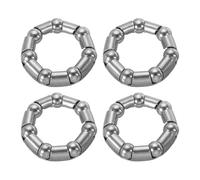 PATIKIL Rodamiento de Biela de Bicicleta de Bolas 3/8" x 7 Bolas, Paquete de 4 Rodamientos de Bicicleta de Acero Inoxidable Piezas de Repuesto para Reparación de Bicicletas, Color Plata