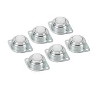 PATIKIL Rodamiento de Transferencia de Bola Rodante 1" 6pcs Carga de 55 Libras Montado en Brida Rodamiento de Bola de Nylon para Soporte de Rodillo Transportador y Transmisión