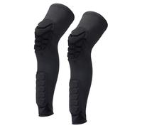 PATIKIL Rodilleras y Protectores de Pantorrilla 2 Piezas Almohadillas de Rodilla con Manga de Compresión para Piernas Protector de Espinilla para Fútbol Baloncesto Color Negro