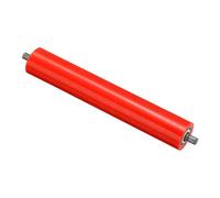 PATIKIL Rodillo Transportador Recubierto de Poliuretano de 2" de Diámetro y 11" de Longitud 1 Paquete de Repuesto de Transmisión de Acero Inoxidable con Extremo Galvanizado Color Rojo