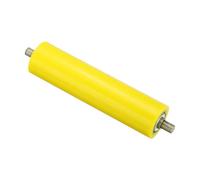 PATIKIL Rodillo Transportador Recubierto de Poliuretano de 2" de Diámetro y 8" de Longitud 1 Paquete de Repuesto de Transmisión de Acero Inoxidable con Extremo Galvanizado Amarillo