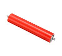 PATIKIL Rodillo Transportador Recubierto de Poliuretano de 4" de Diámetro y 11" de Longitud 1 Paquete de Repuesto de Transmisión de Acero Inoxidable con Extremo Galvanizado Color Rojo