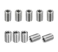 PATIKIL Rosca Adaptadores Manguito Reductora Tuerca, 10uds M10*1.5 Macho a M6*1 Hembra Reparación Inserto Tuerca Tornillo Reductor Conversión Inoxidable Acero Sujetador 15mm